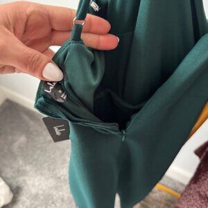 Lulus Emerald Green Wrap Cocktail Dress – Adjustable Straps – NWT
